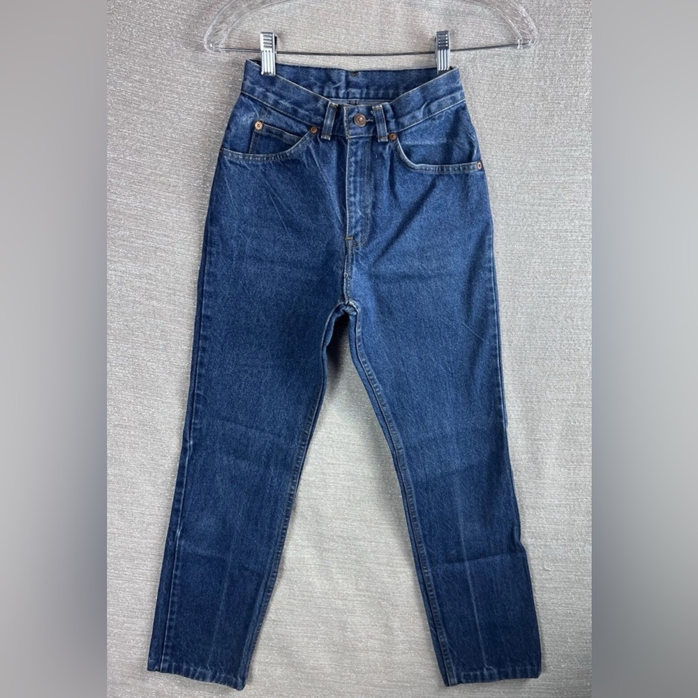 Vintage 1960s White Tab Levi’s 23w High Rise Straight Leg White Patch Jeans